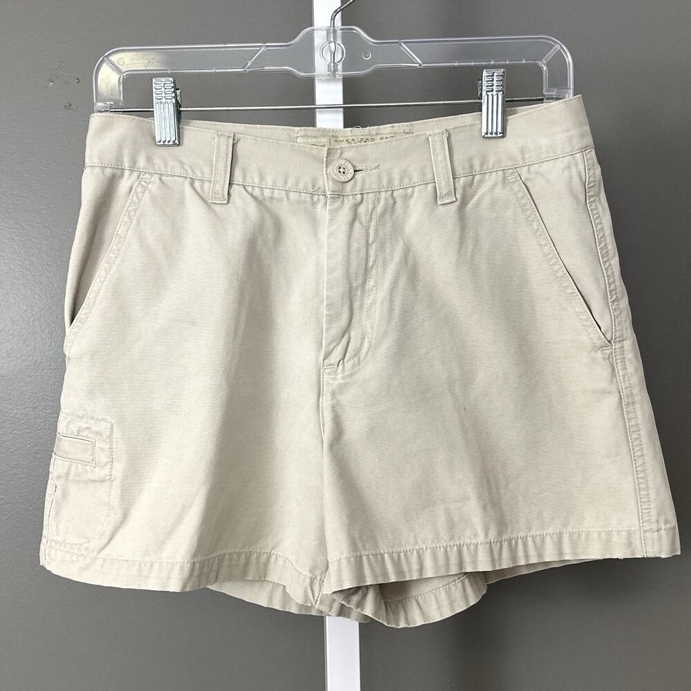 Vintage American Eagle Outfitters Cargo Shorts Size 4 Khaki Made Hong Kong Y2K